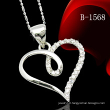 925 Sterling Silver Pendant Heart Pendant with Stone